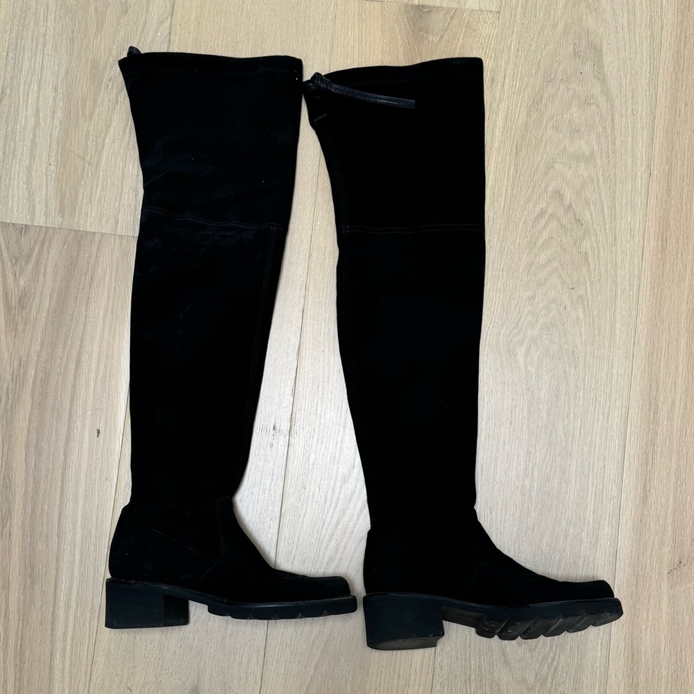 Stuart Weitzman Lowland Boot in Black Suede